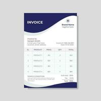 Modern elegant invoice design vector template.