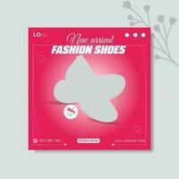 New arrival fashion shoes social media post and web banner post design vector template.