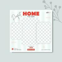 Modern real estate social media post and web banner post design vector template.