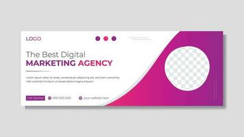 Modern abstract creative timeline cover design vector template for digital marketing agency.