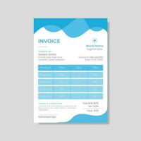 Blue color invoice design vector template.