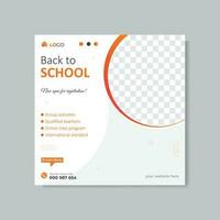 Back to school social media post and web banner post design vector template.