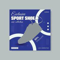 Exclusive sport shoe social media post and web banner post design vector template.