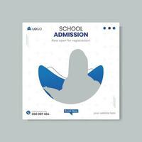 School admission social media post banner web banner post design square vector template.