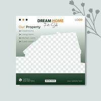 Real estate social media post and web banner post design vector template.