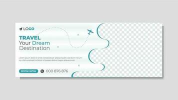 Modern abstract tour and travel timeline cover design vector template.