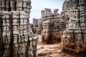 ancient coral rocks on the place of the dried seabed photo