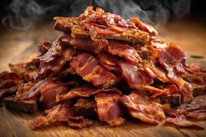 fried dry bacon snacks for beer photo