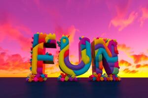 inscription fun colorful sky background photo