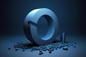 blue abstract figure in the form of zero photo
