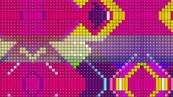 abstrato cor mosaico, enigma protetor de tela fundos com quadrado formas movimento listrado grade. geométrico gráfico movimento animação. desatado padrões enigma estilo com simples elegante video