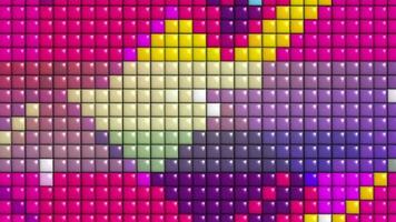 abstrato cor mosaico, enigma protetor de tela fundos com quadrado formas movimento listrado grade. geométrico gráfico movimento animação. desatado padrões enigma estilo com simples elegante video
