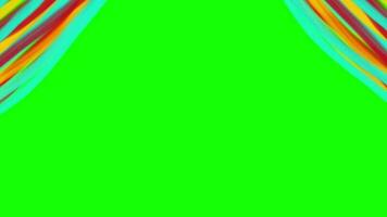 abstrakt ram med linje färgrik vågig på grön skärm bakgrund video