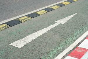 bike path is separated from the main road. photo