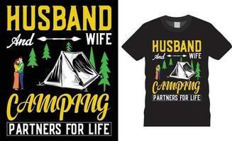 New Camping Typography t-shirt design Today's forecast mostly camping design vector retro print Template.Husband and wife camping partners for life