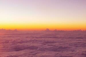 cloud at sunset aerial view photo