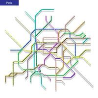 3d isometric Map of the Paris metro subway. vector