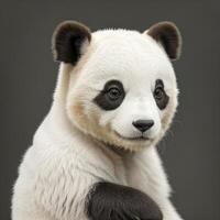 a close up cute panda . photo