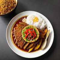 rice gudeg traditional delicious food. photo