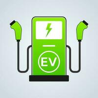 Electric car charging station color icon vector illustration on background