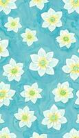 Seamless whimsical watercolor daffodils pattern. AI-Generative photo