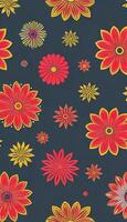 Geometric floral pattern, A modern and edgy take on a classic motif. photo