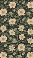 Floral camouflage pattern, A pattern that is both beautiful and functional. AI Generative photo