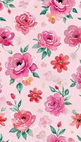 Watercolor floral pattern, A whimsical and feminine look. AI Generative photo