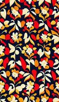 geométrico floral patrón, un moderno y nervioso tomar en un clásico motivo. ai generativo foto