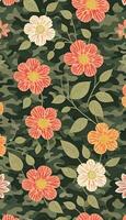 Floral camouflage pattern, A pattern that is both beautiful and functional. AI Generative photo