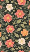 Floral camouflage pattern, A pattern that is both beautiful and functional. AI Generative photo