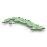 3d isometric relief map of Cuba vector