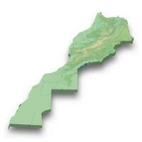 3d isometric relief map of Morocco vector