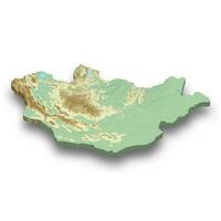 3d isometric relief map of Mongolia vector