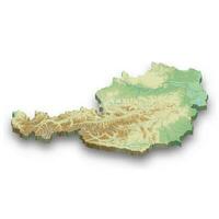 3d isometric relief map of Austria vector