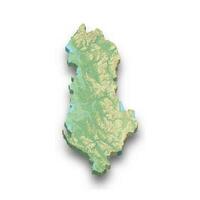 3d isometric relief map of Albania vector