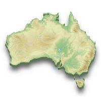 3d isometric relief map of Australia vector