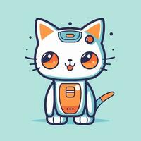 Cute cartoon cat. Vector illustration in doodle style.