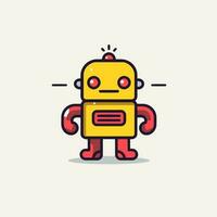 Cute robot cartoon character. Vector illustration in flat design style.