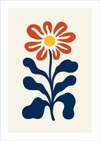 Flower in the style of the Ukrainian folk art. Vector illustration.