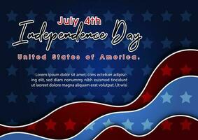 Card and poster of the U.S.A independence day in vector design.