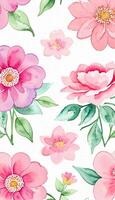 Watercolor floral pattern, A whimsical and feminine look. AI Generative photo