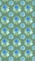 Seamless whimsical watercolor roses pattern, AI-Generative photo