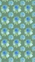 Seamless whimsical watercolor roses pattern, AI-Generative photo