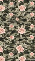 Floral camouflage pattern, A pattern that is both beautiful and functional. AI Generative photo