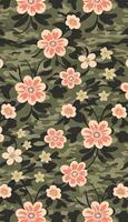 Floral camouflage pattern, A pattern that is both beautiful and functional. photo