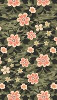 Floral camouflage pattern, A pattern that is both beautiful and functional. AI Generative photo