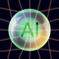 Conceptual technological illustration of artificial intelligence. Vector image