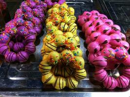 colorful sweet donuts photo