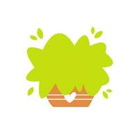 Cute plant pot vector illustration isolated on white background. Home plant in flat cartoon style